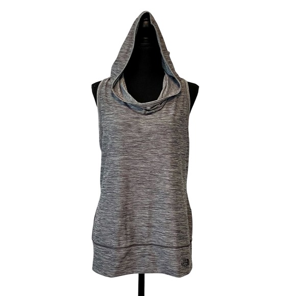 The North Face Size Medium Sleeveless Hoodie Racerback Layering Heathered Gray - Picture 1 of 11